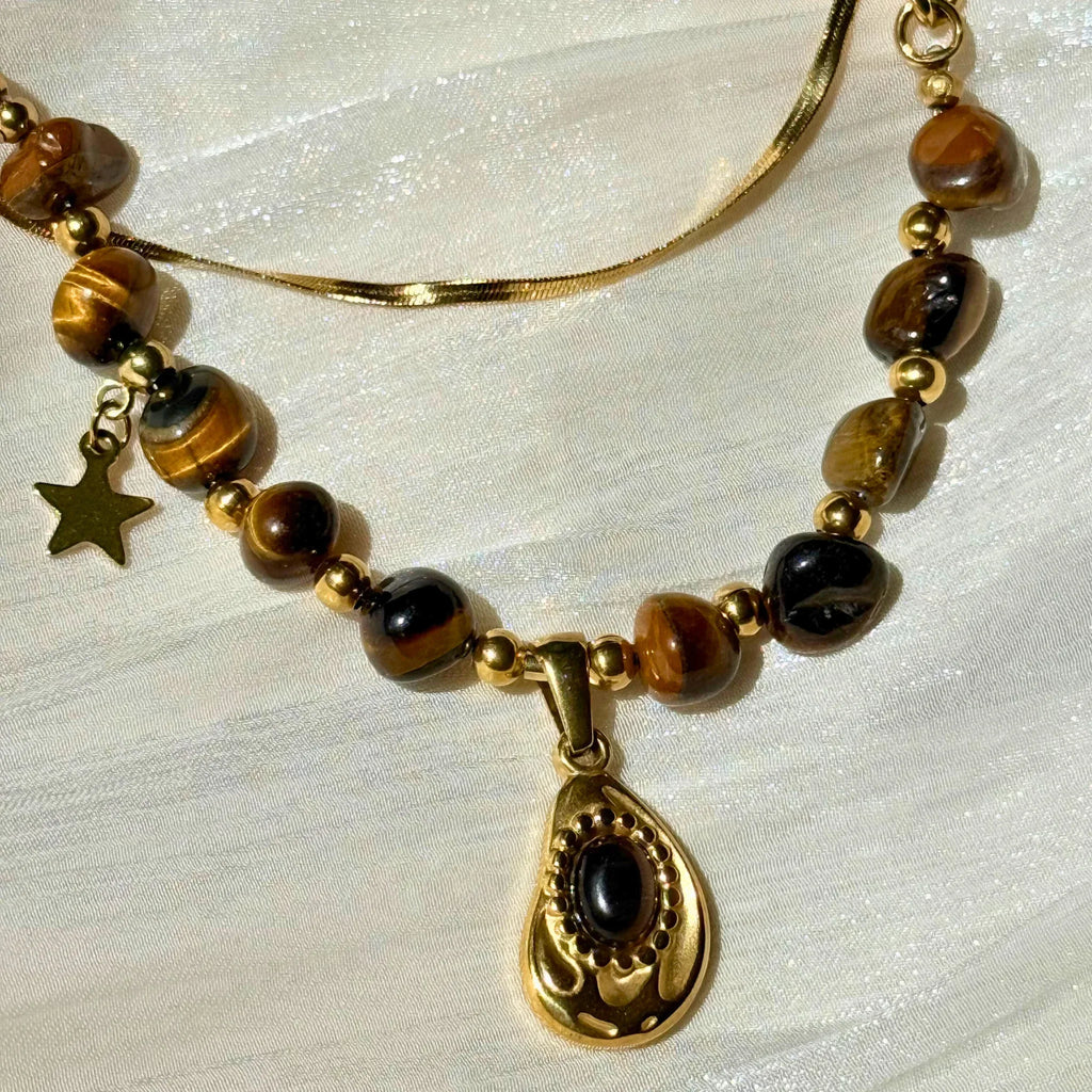 Layered Tiger's Eye Necklace Set - Confidence & Protection NZ - Zodd - NZ - Crafted - Objects of Personal Energy