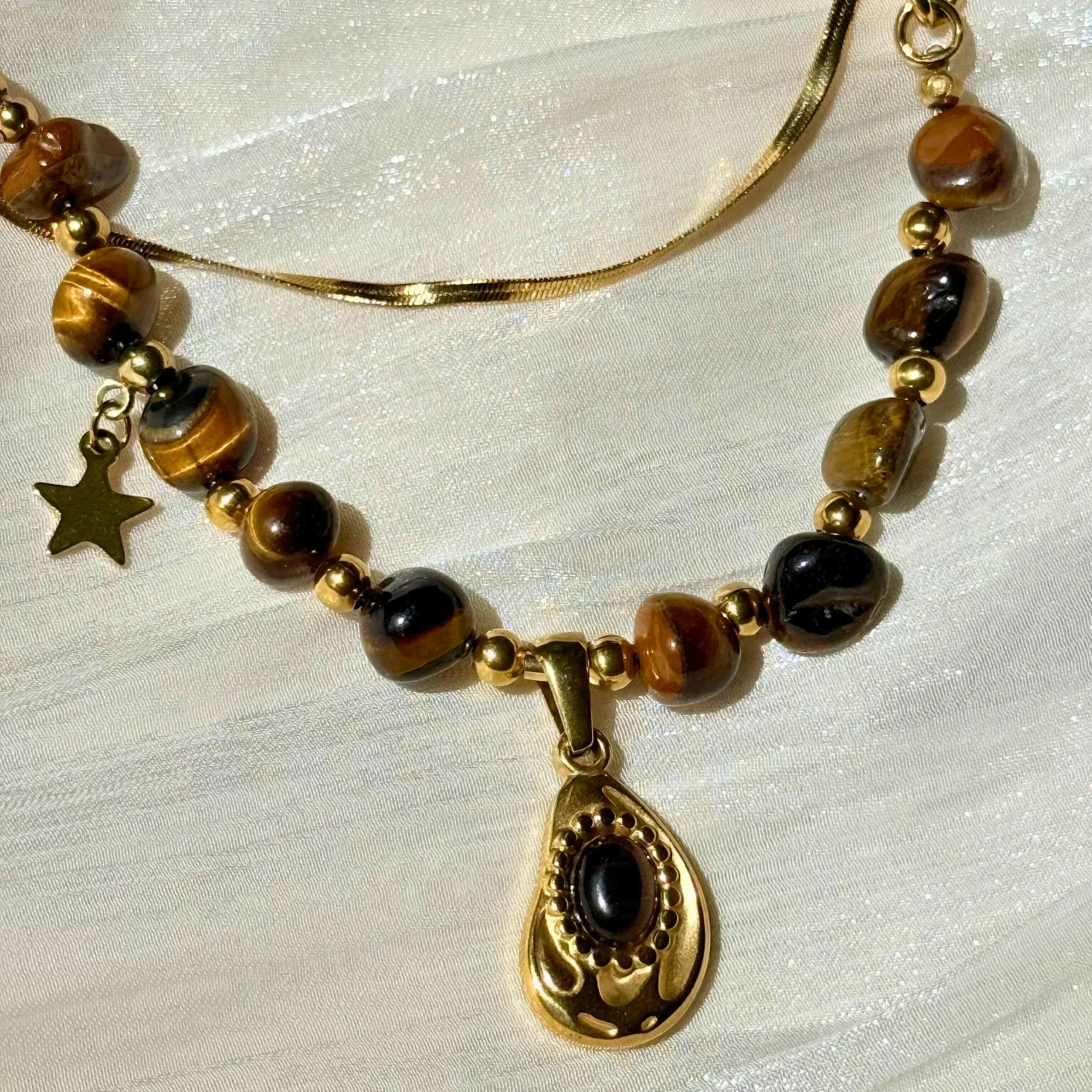 Layered Tiger's Eye Necklace Set - Confidence & Protection NZ - Zodd - NZ - Crafted - Objects of Personal Energy