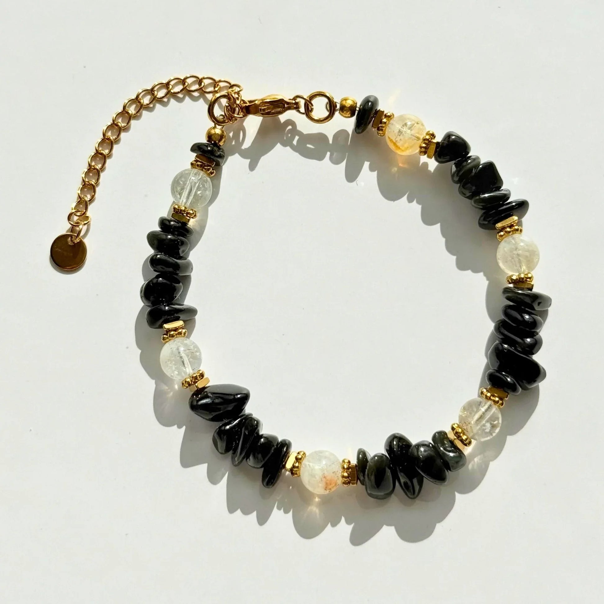 Obsidian & Clear Quartz Bracelet - Protection & Clarity NZ - Zodd - NZ - Crafted - Objects of Personal Energy