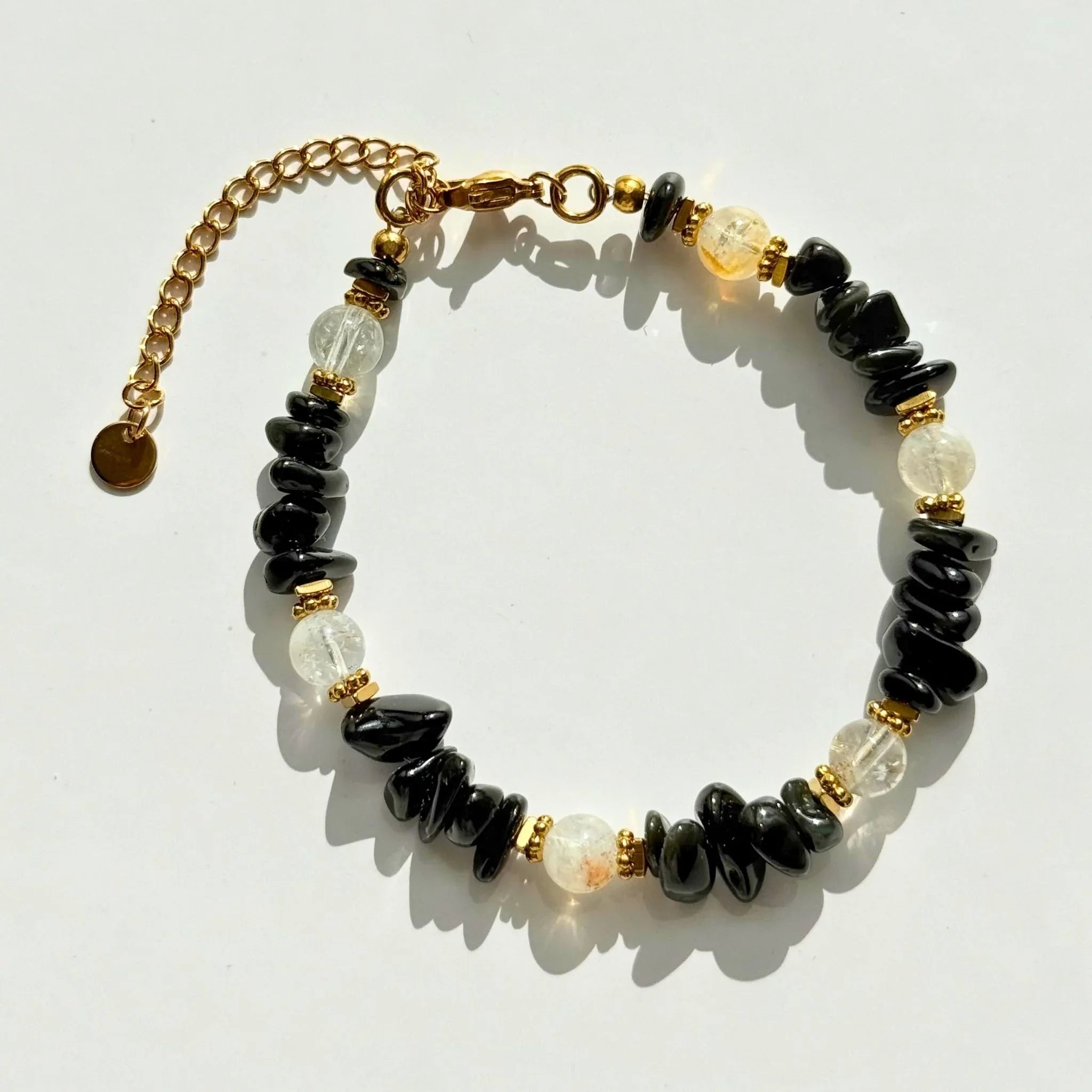Obsidian & Clear Quartz Bracelet - Protection & Clarity NZ - Zodd - NZ - Crafted - Objects of Personal Energy