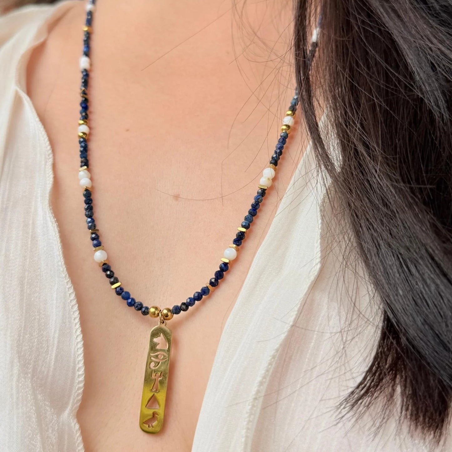 Long Lapis Lazuli Totem Necklace - Wisdom & Protection NZ - Zodd - NZ - Crafted - Objects of Personal Energy