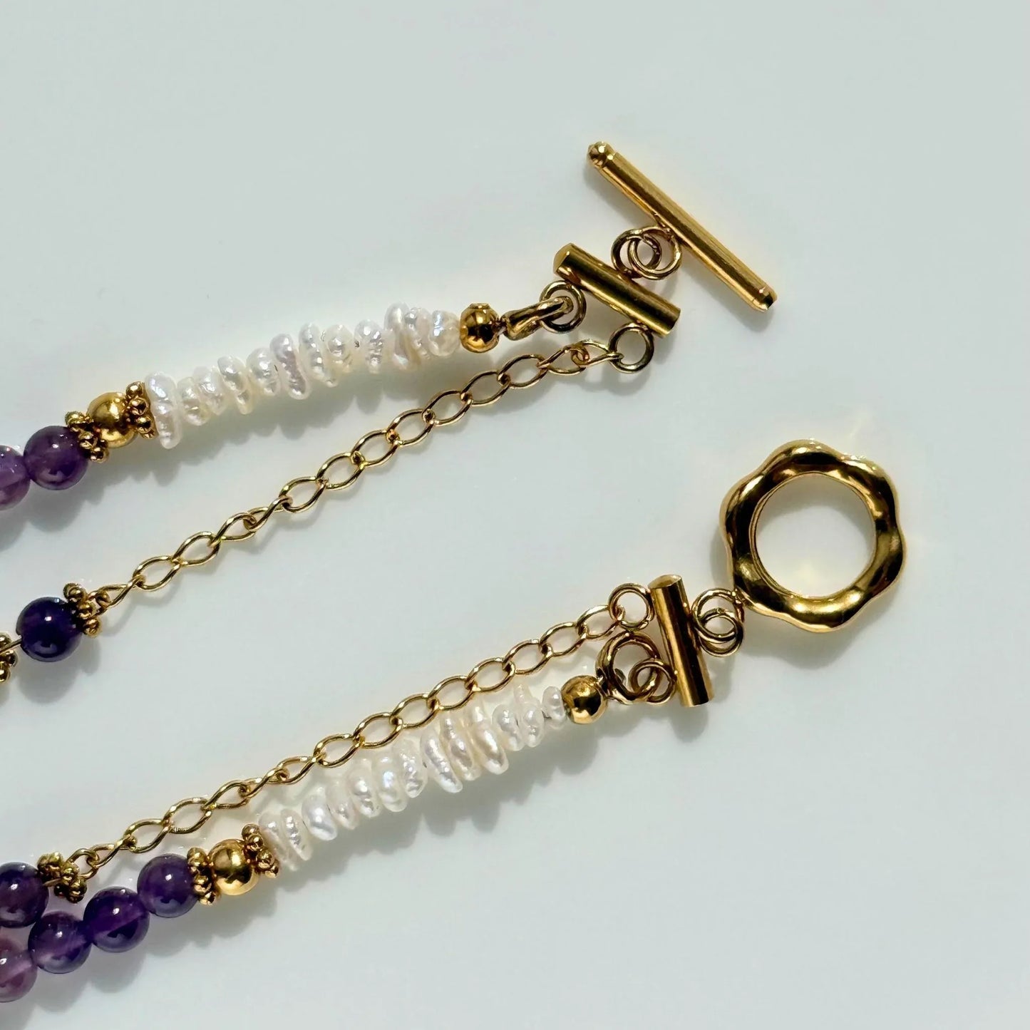 Layered Amethyst & Pearl Necklace Set - Calm & Elegance NZ - Zodd - NZ - Crafted - Objects of Personal Energy