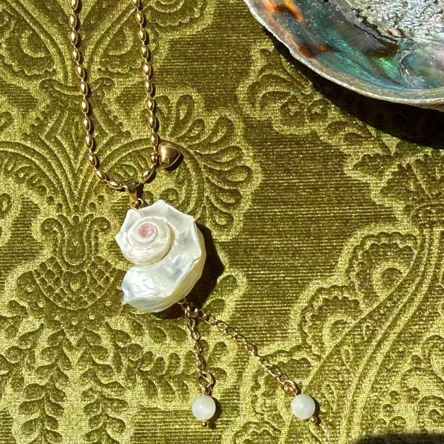 Natural Shell Drop Necklace | Waterproof Necklace | NZ Made & Designed - Zodd - NZ - Crafted - Objects of Personal Energy
