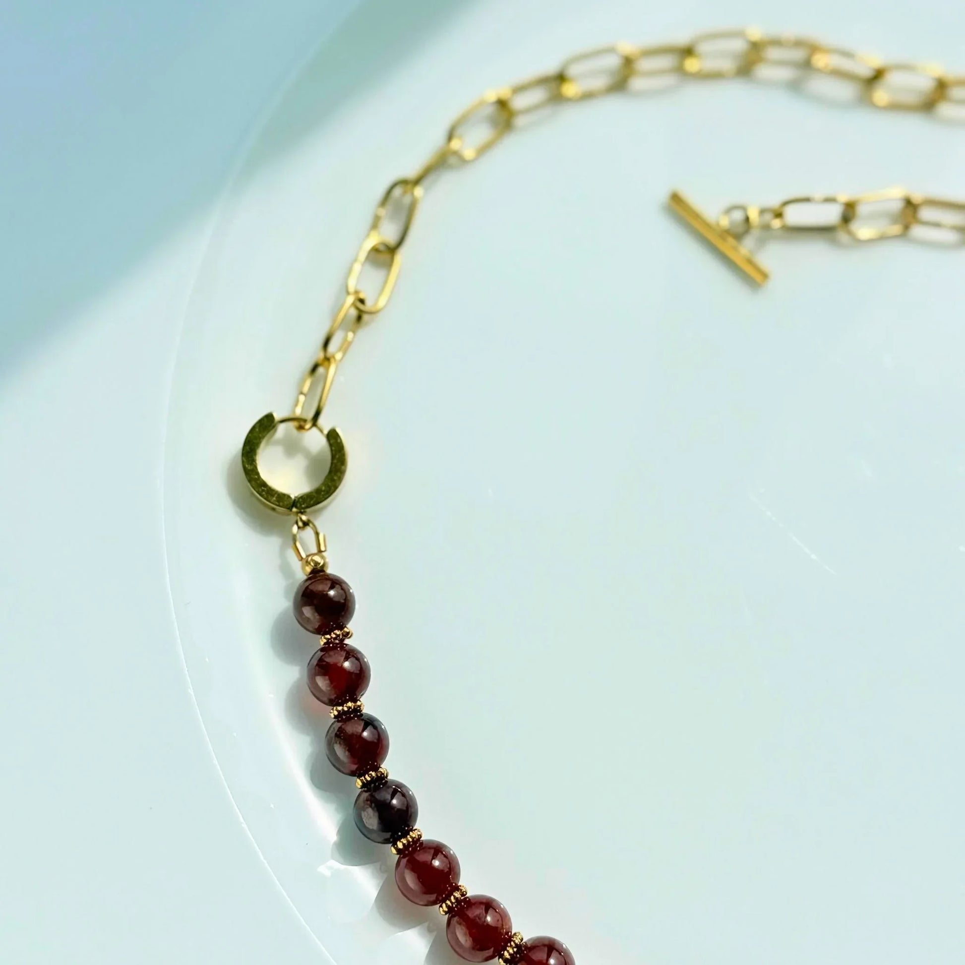 3 - in - 1 Garnet t Necklace Bracelet Bag Charm - Versatile Gift NZ - Zodd - NZ - Crafted - Objects of Personal Energy