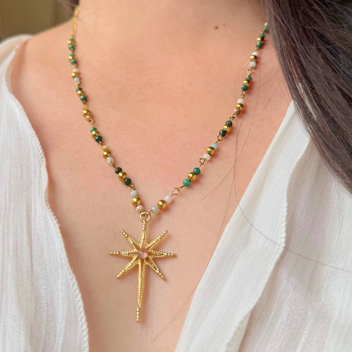 Natural Stone Star Necklace - Grounding & Guidance NZ - Zodd - NZ - Crafted - Objects of Personal Energy