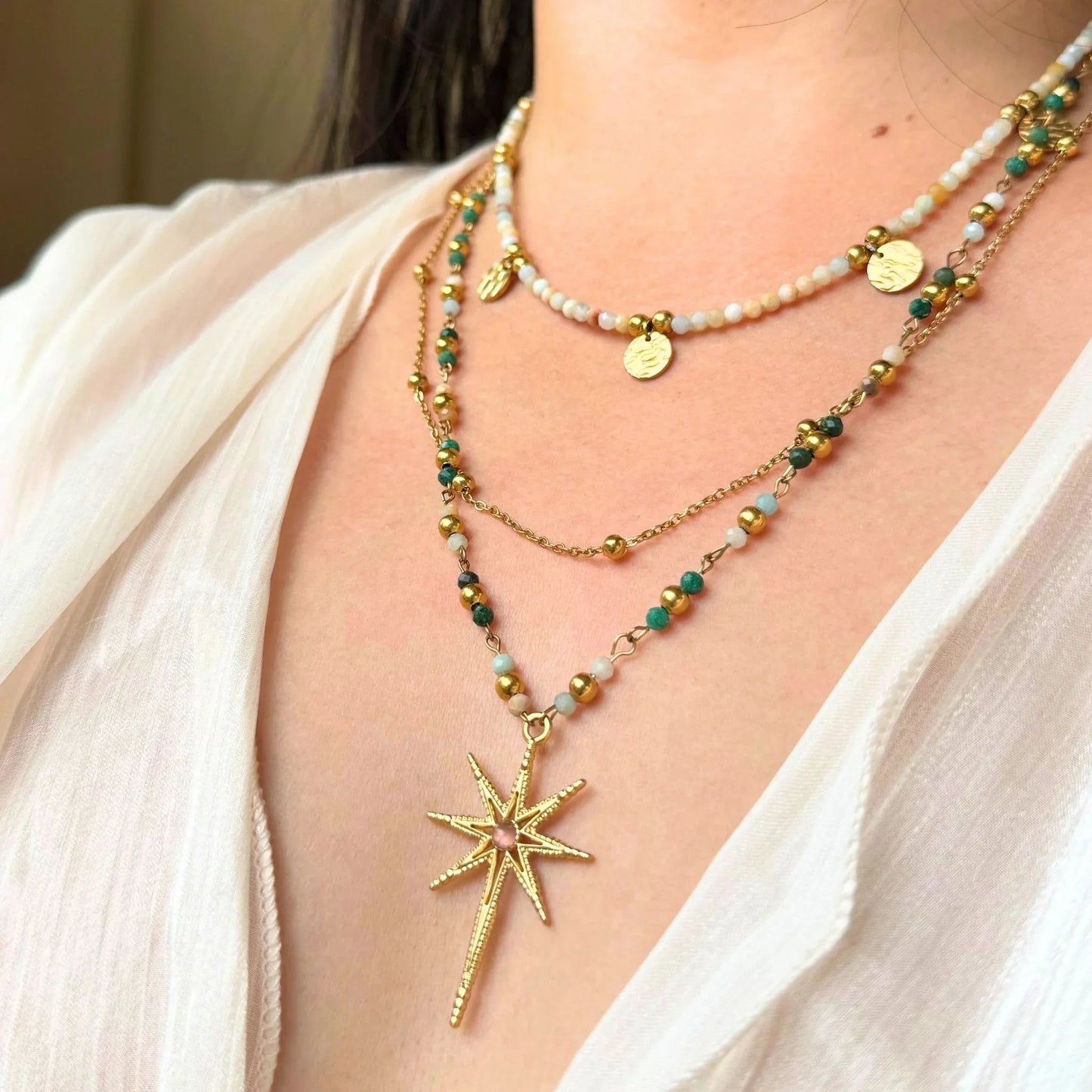 Natural Stone Star Necklace - Grounding & Guidance NZ - Zodd - NZ - Crafted - Objects of Personal Energy
