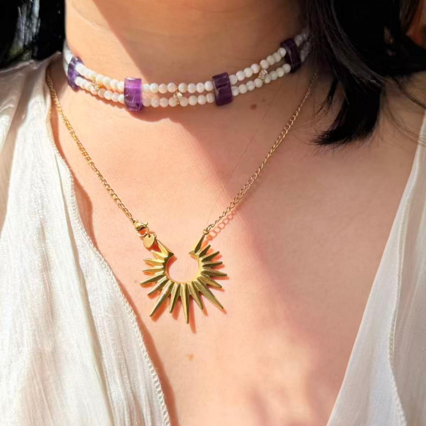 Sunburst Pendant Necklace | Waterproof Statement Necklace | NZ Made and Designed - Zodd - NZ - Crafted - Objects of Personal Energy