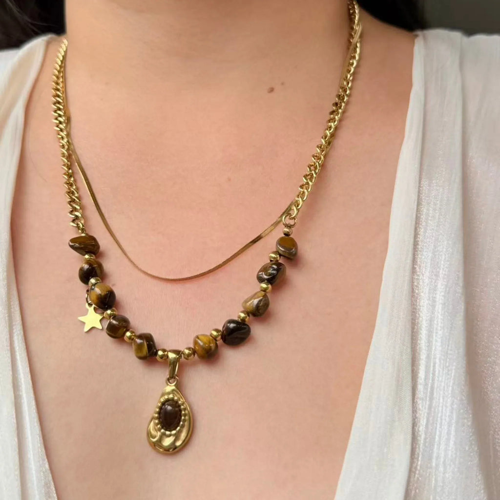 Layered Tiger's Eye Necklace Set - Confidence & Protection NZ - Zodd - NZ - Crafted - Objects of Personal Energy