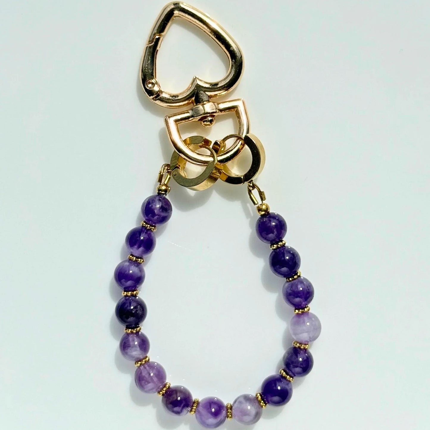 3 - in - 1 Amethyst Necklace Bracelet Bag Charm - Versatile Gift NZ - Zodd - NZ - Crafted - Objects of Personal Energy
