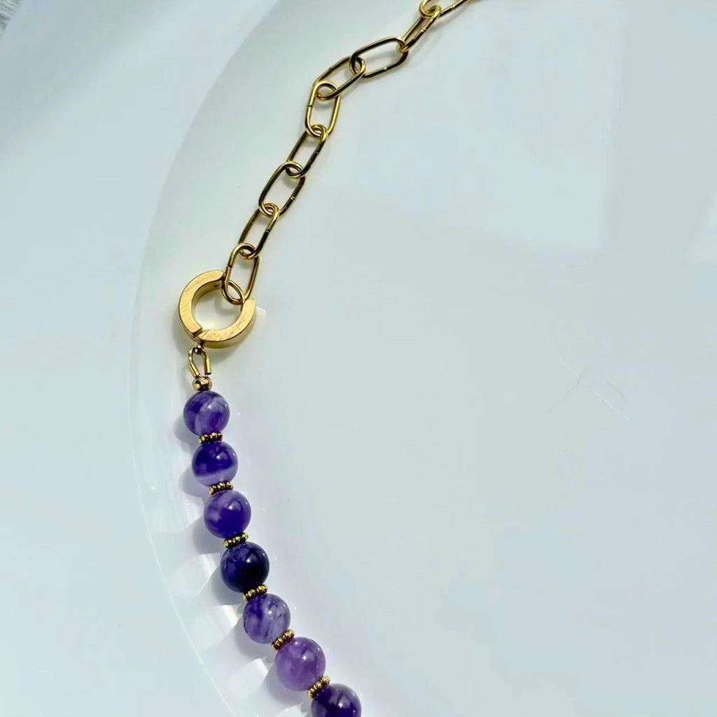 3 - in - 1 Amethyst Necklace Bracelet Bag Charm - Versatile Gift NZ - Zodd - NZ - Crafted - Objects of Personal Energy