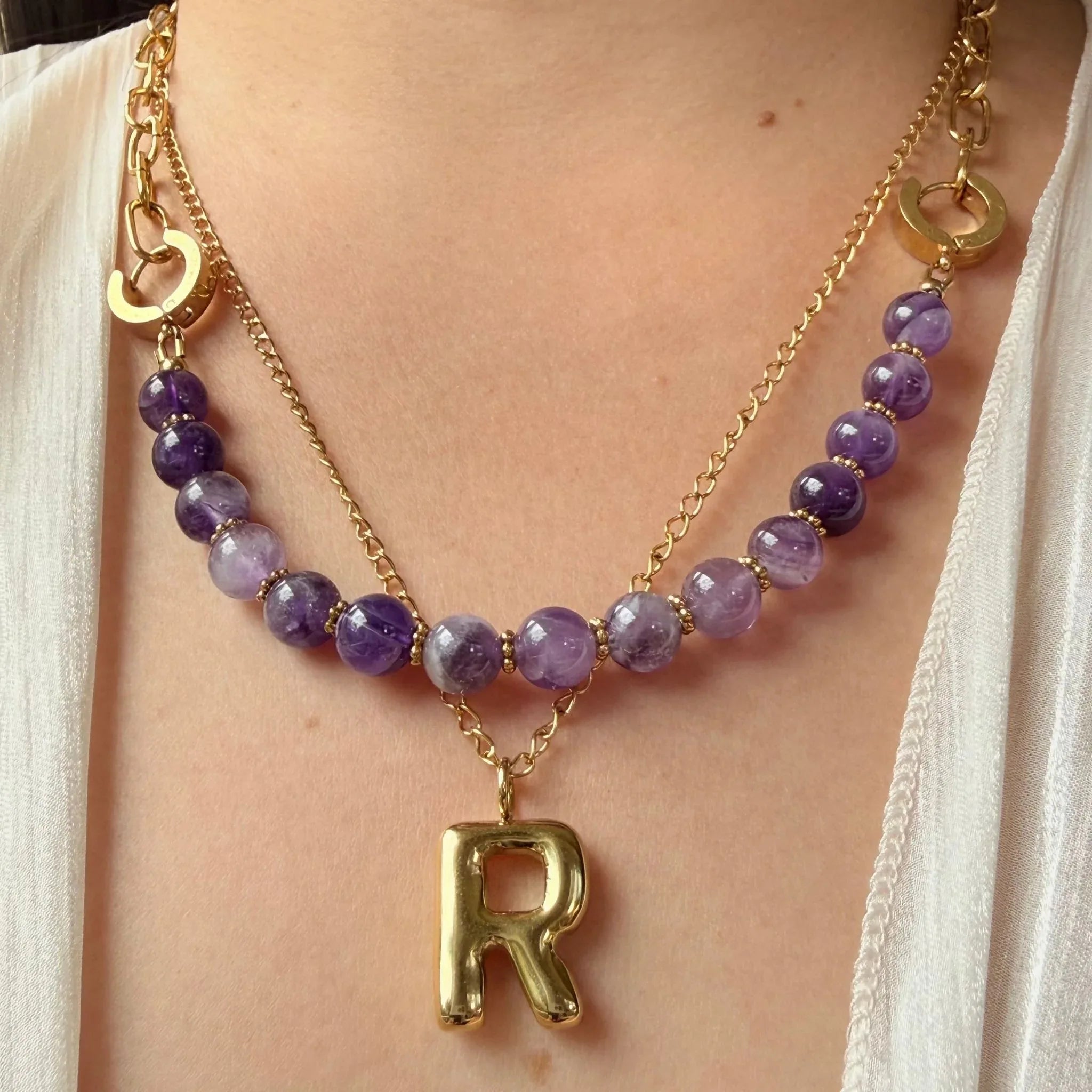 3 - in - 1 Amethyst Necklace Bracelet Bag Charm - Versatile Gift NZ - Zodd - NZ - Crafted - Objects of Personal Energy