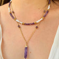 Layered Amethyst & Pearl Necklace Set - Calm & Elegance NZ - Zodd - NZ - Crafted - Objects of Personal Energy