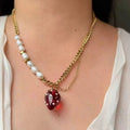 Strawberry Pearl Necklace - Handmade Summer Jewellery NZ - Zodd - NZ - Crafted - Objects of Personal Energy