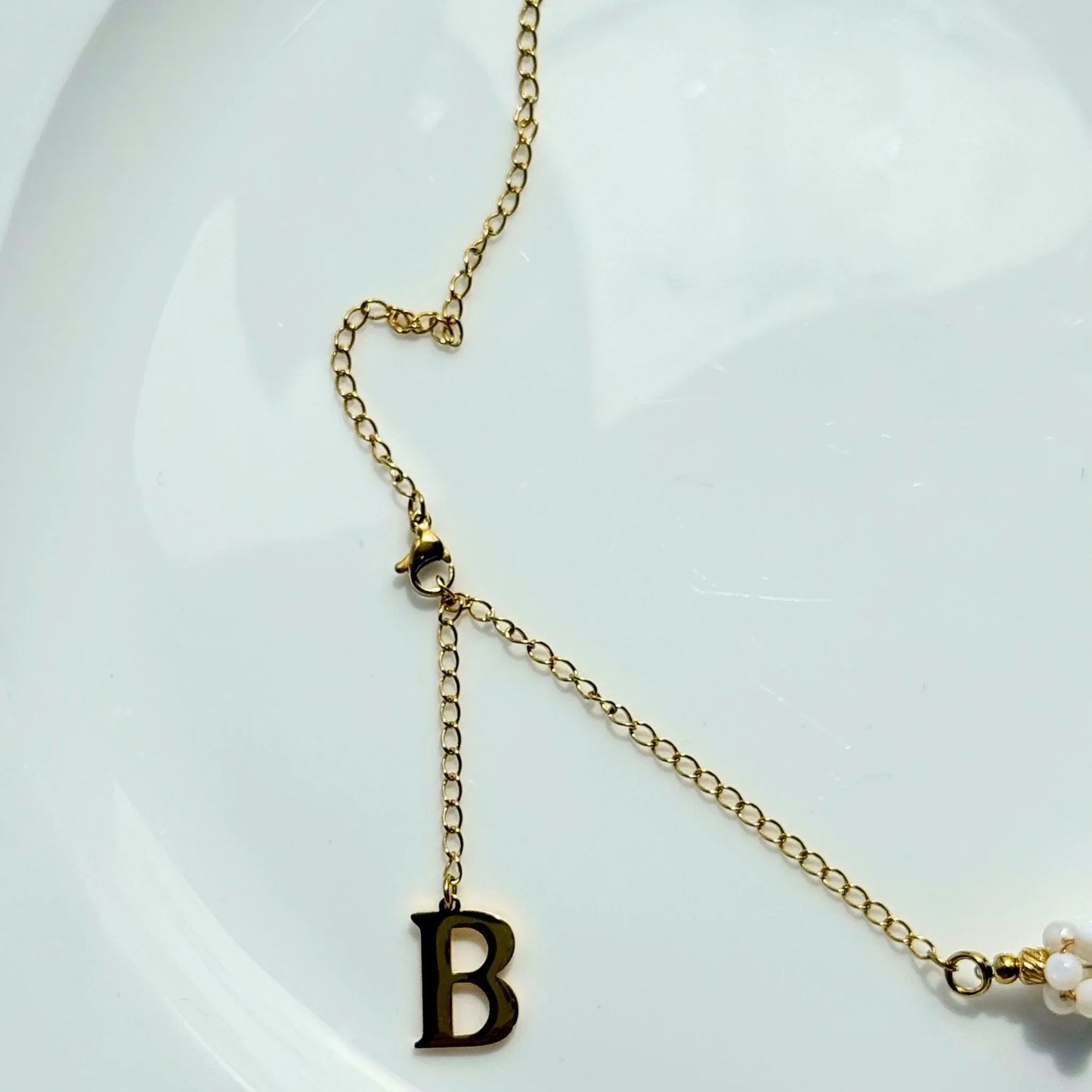 Personalized Shell Bead Necklace with Letter Pendant - NZ made Custom Gift - Zodd - NZ - Crafted - Objects of Personal Energy