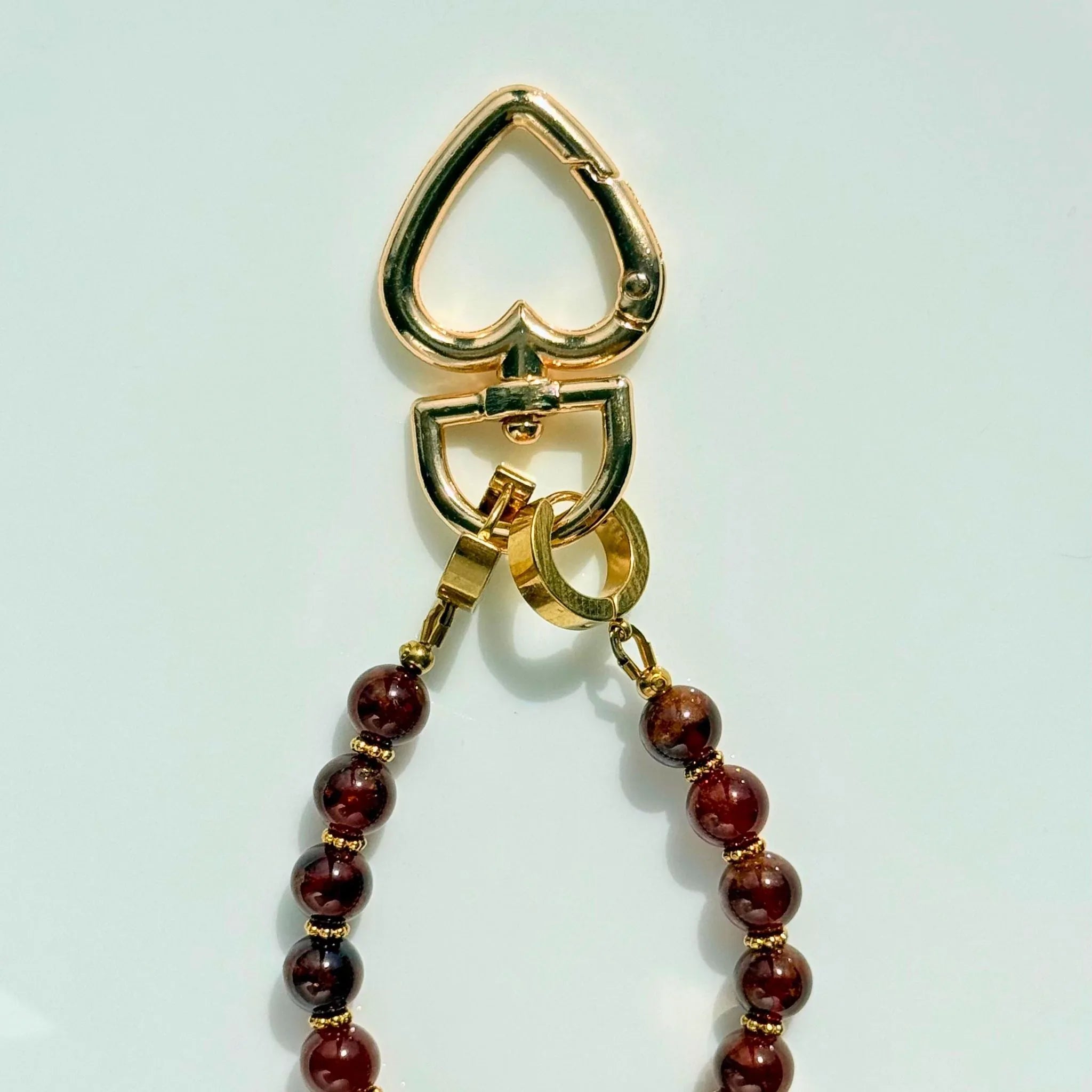 3 - in - 1 Garnet t Necklace Bracelet Bag Charm - Versatile Gift NZ - Zodd - NZ - Crafted - Objects of Personal Energy