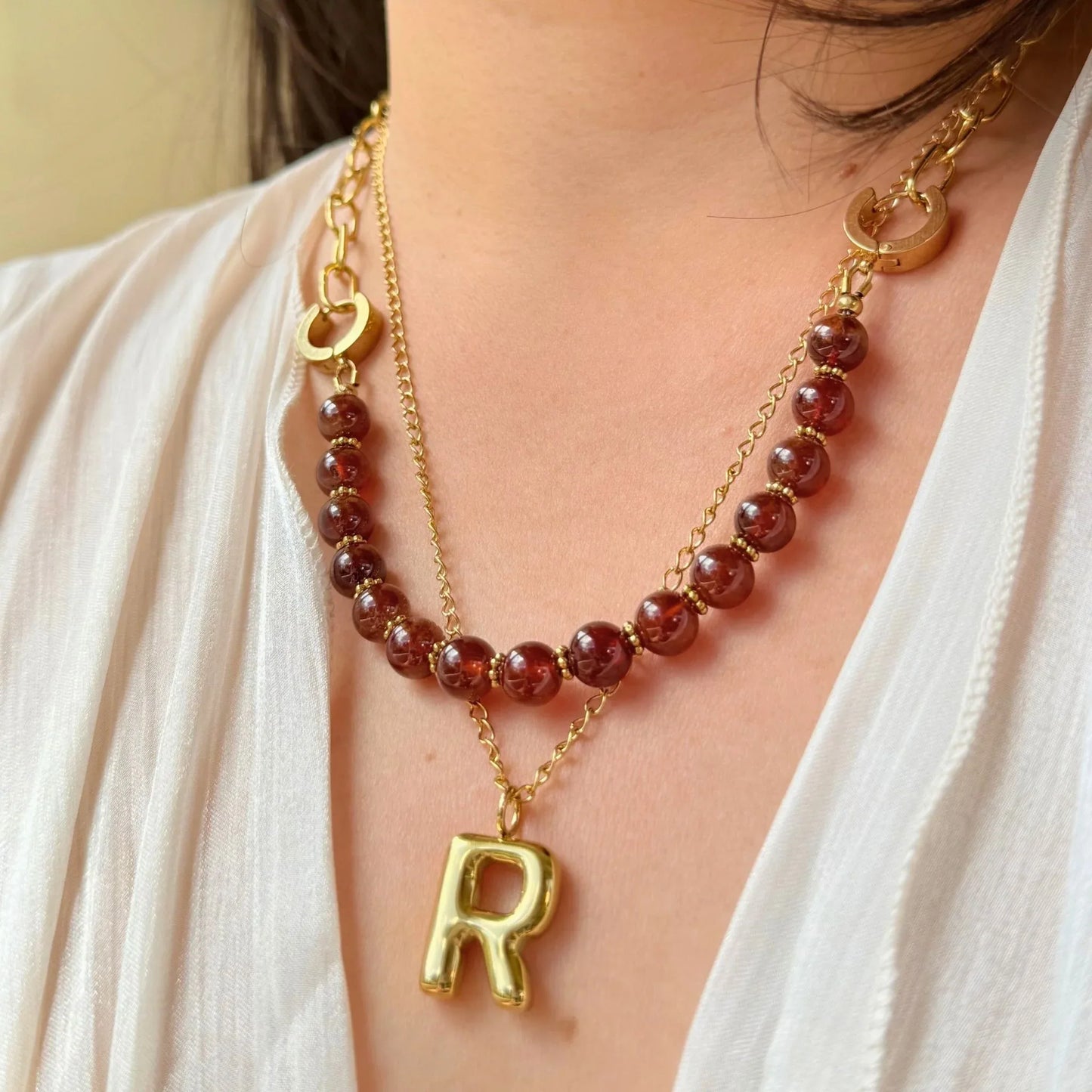3 - in - 1 Garnet t Necklace Bracelet Bag Charm - Versatile Gift NZ - Zodd - NZ - Crafted - Objects of Personal Energy