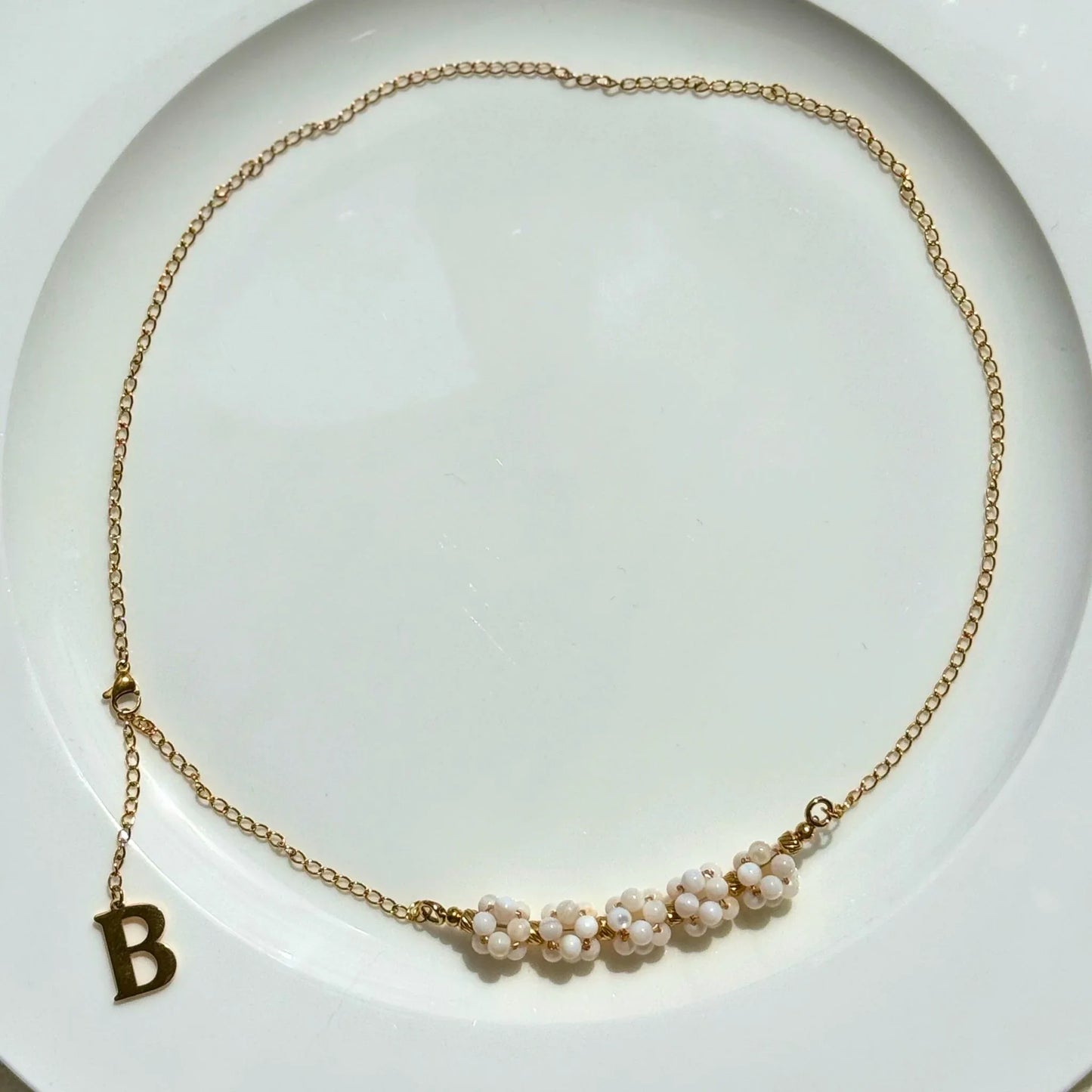 Personalized Shell Bead Necklace with Letter Pendant - NZ made Custom Gift - Zodd - NZ - Crafted - Objects of Personal Energy