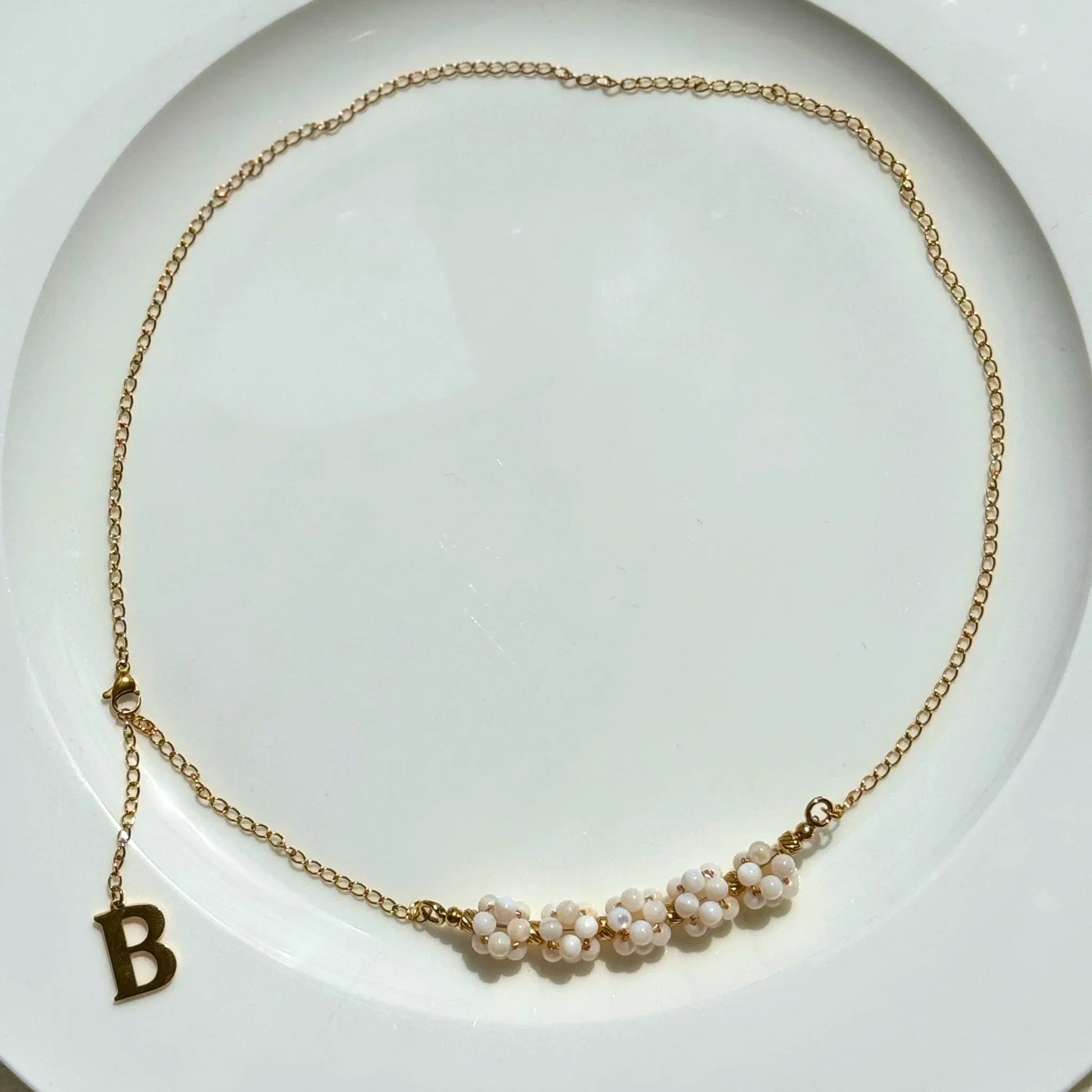 Personalized Shell Bead Necklace with Letter Pendant - NZ made Custom Gift - Zodd - NZ - Crafted - Objects of Personal Energy