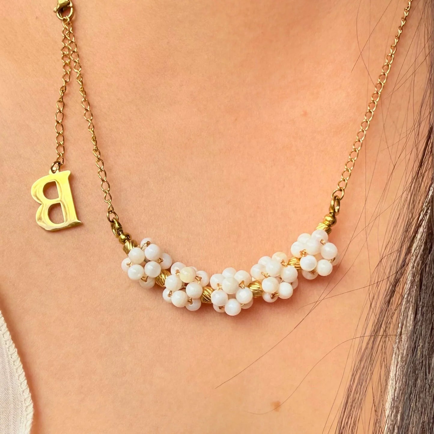 Personalized Shell Bead Necklace with Letter Pendant - NZ made Custom Gift - Zodd - NZ - Crafted - Objects of Personal Energy