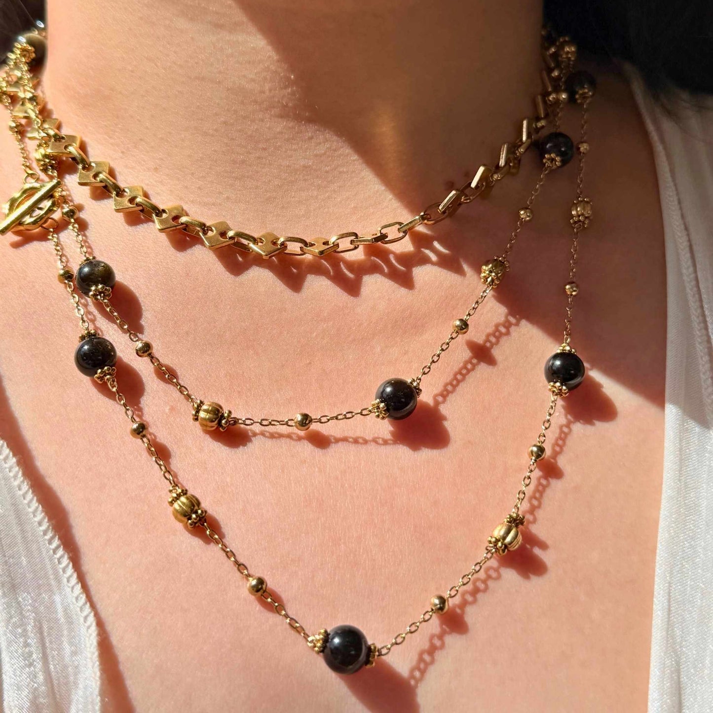 Gold Wave Link Chain Necklace | 18K Plated Waterproof Layering Necklace | NZ Designer Jewellery - Zodd - NZ - Crafted - Objects of Personal Energy