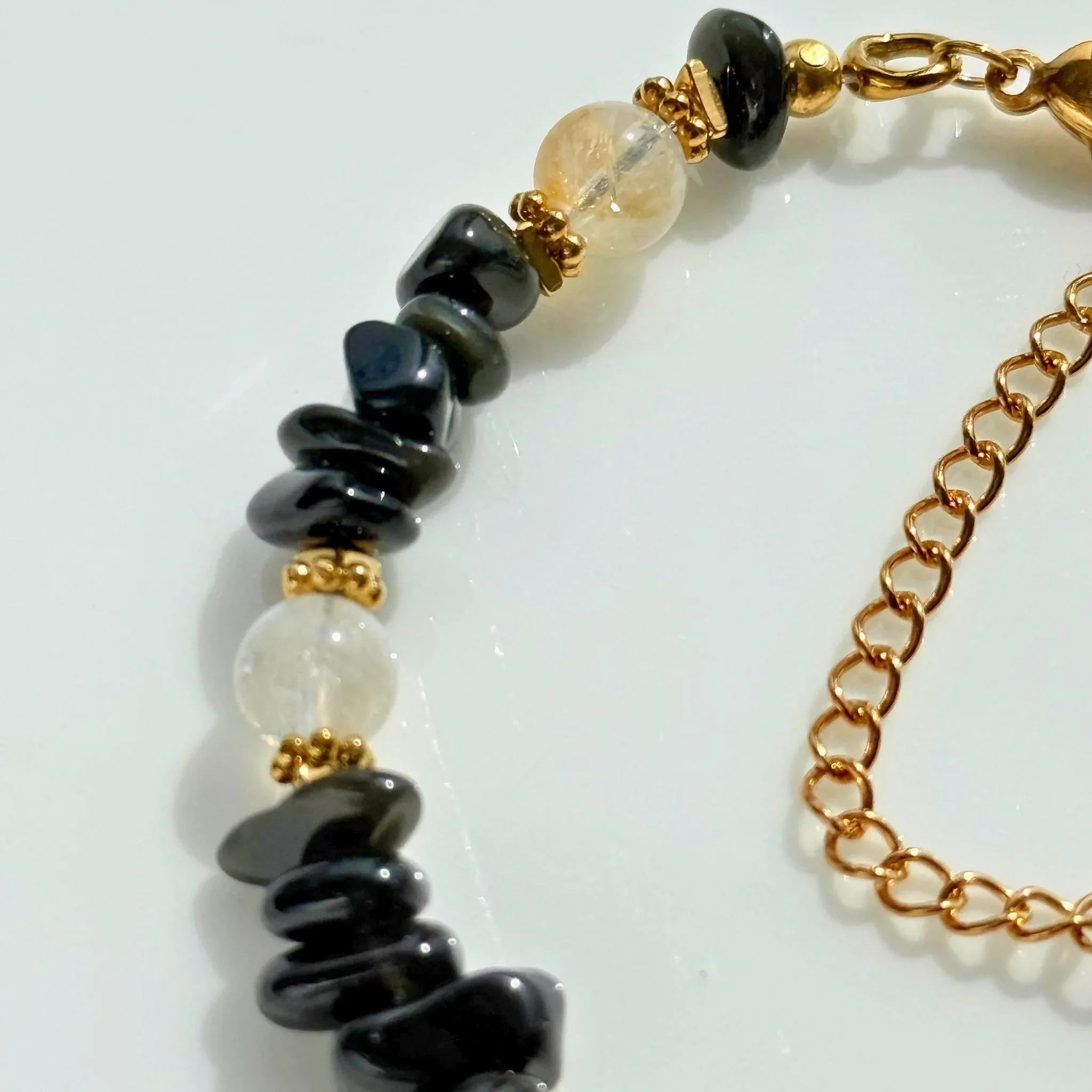 Obsidian & Clear Quartz Bracelet - Protection & Clarity NZ - Zodd - NZ - Crafted - Objects of Personal Energy