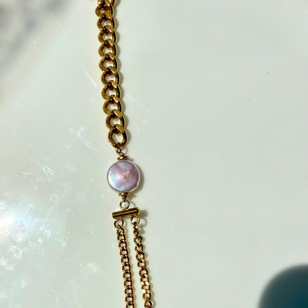 Freshwater Pearl Chain Bracelet | 18K Gold Plated Adjustable Bracelet | NZ Made & Designed - Zodd - NZ - Crafted - Objects of Personal Energy
