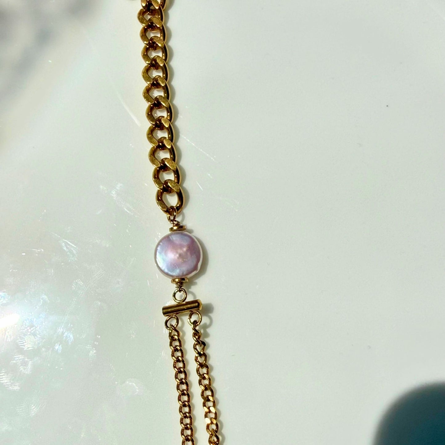 Freshwater Pearl Chain Bracelet | 18K Gold Plated Adjustable Bracelet | NZ Made & Designed - Zodd - NZ - Crafted - Objects of Personal Energy