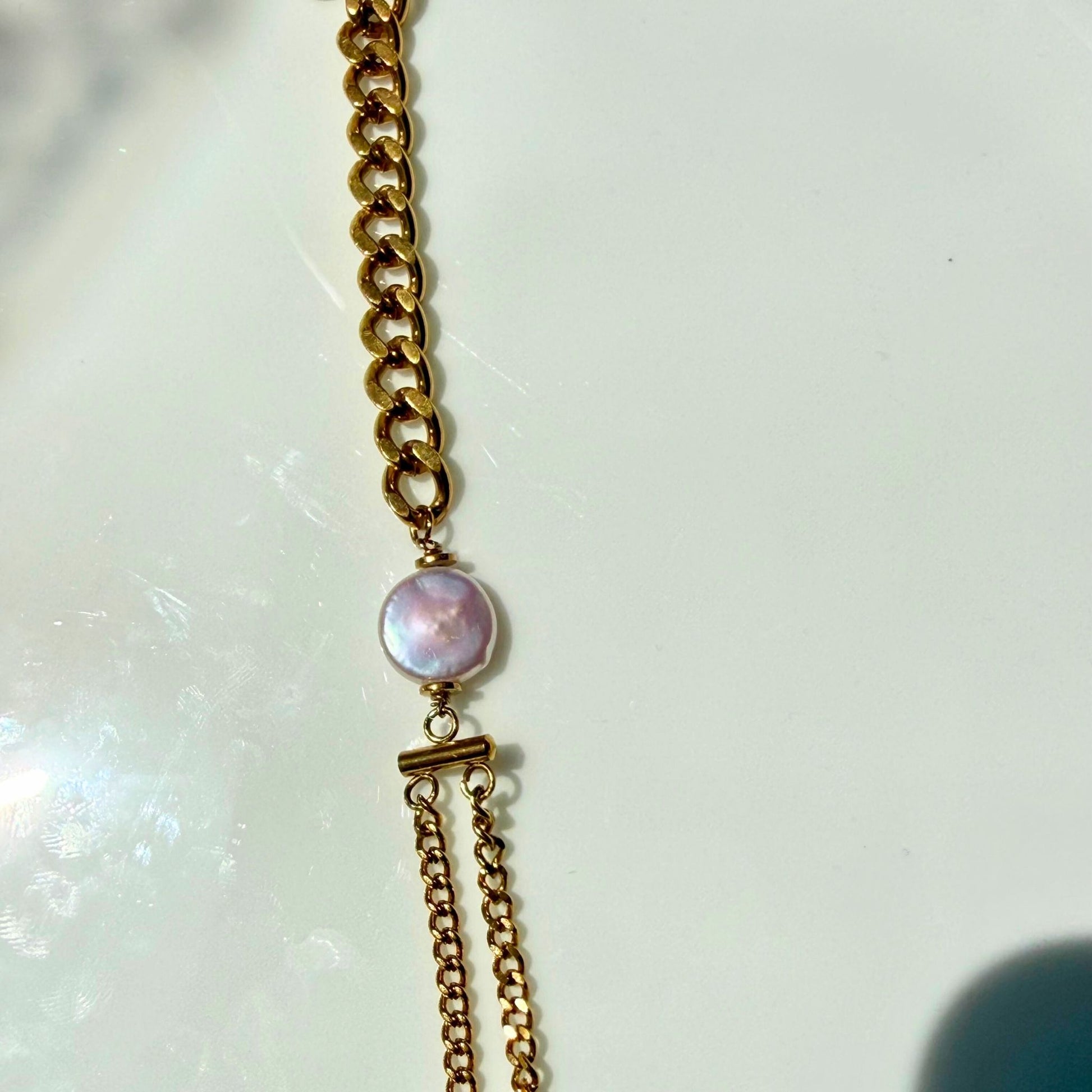 Freshwater Pearl Chain Bracelet | 18K Gold Plated Adjustable Bracelet | NZ Made & Designed - Zodd - NZ - Crafted - Objects of Personal Energy